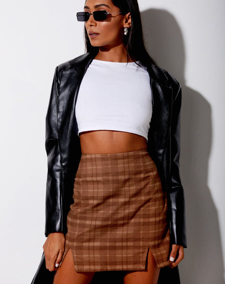 Pelmo Mini Skirt in Black and White Check