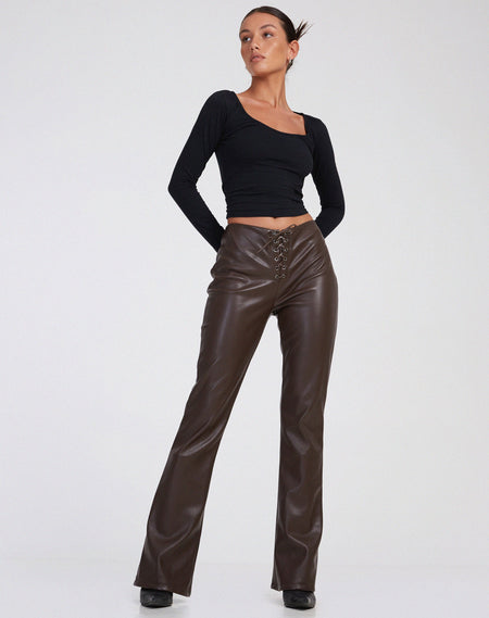 Zaltana Flare Trouser in Tailoring Brown