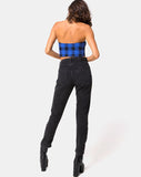 Zipshi Cropped Top in Tartan Blue