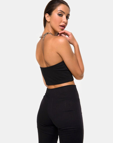 Zipshi Crop Top in Black