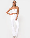 Zipshi Crop Top in White