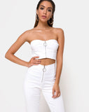 Zipshi Crop Top in White