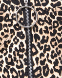 Zipshi Crop Top in Rar Leopard Brown