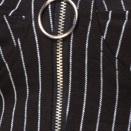 Zipshi Top in Pinstripe Black