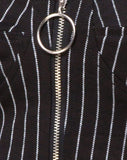 Zipshi Top in Pinstripe Black