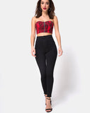 Zipshi Crop Top in Snake Red