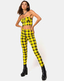 Zipshi Crop Top in Winter Plaid Yellow