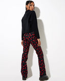 Image of Zoven Flare Trouser in Cherries Black