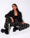 Image of Zoven Flare Trouser in 20s Check Black and Grey