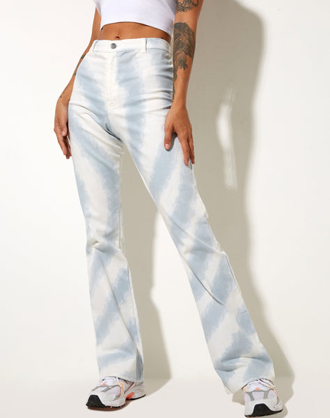 Zoven Trouser in Blue and White Swirl