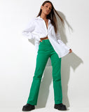 Image of Zoven Flare Trouser in Twill Blush Green