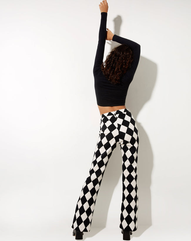 Image of Zoven Flare Trouser in Harlequin Black and White