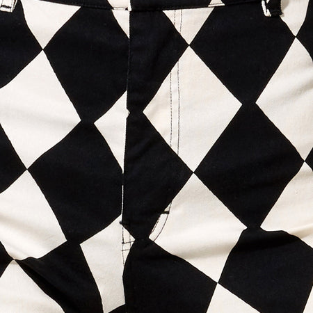 Zoven Flare Trouser in Harlequin Black and White