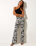 Zoven Flare Trouser in Wrapped Gothic Large Black and White