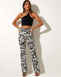 Zoven Flare Trouser in Wrapped Gothic Large Black and White