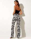 Zoven Flare Trouser in Wrapped Gothic Large Black and White