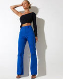 image of Zoven Flare Trouser in Twill Cobalt Blue