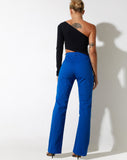 image of Zoven Flare Trouser in Twill Cobalt Blue