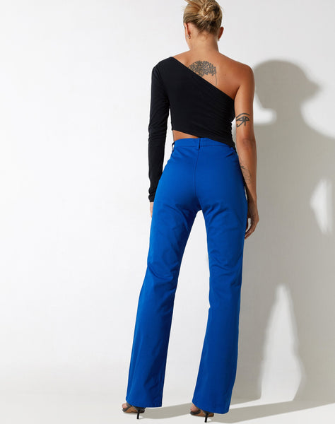 image of Zoven Flare Trouser in Twill Cobalt Blue