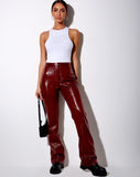 Image of Zoven Trouser in Croc PU Burgundy