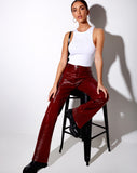 Image of Zoven Trouser in Croc PU Burgundy