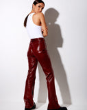 Image of Zoven Trouser in Croc PU Burgundy