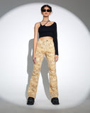 MOTEL X OLIVIA NEILL Zoven Flare Trouser in Desert Terrain Tan