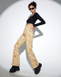 MOTEL X OLIVIA NEILL Zoven Flare Trouser in Desert Terrain Tan