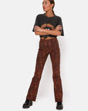 Zoven Trouser in Ditsy Leopard Orange