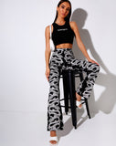 Image of Zoven Flare Trouser in Dragon Rope Black Placement