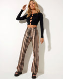 Image of Zoven Trouser in Mix Stripe Brown