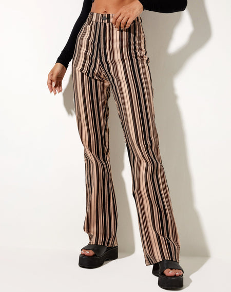 MOTEL X OLIVIA NEILL Levin Flared Leg Trouser in Tailoring Black