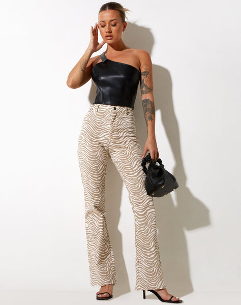 Image of Zoven Flare Trouser in Tonal Zebra