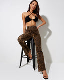 Image of Zoven Flare Trouser in Night Leopard Brown