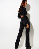 Image of Zoven Flare Trouser in Persian Night Black