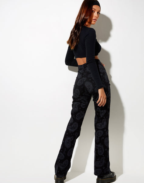 Image of Zoven Flare Trouser in Persian Night Black