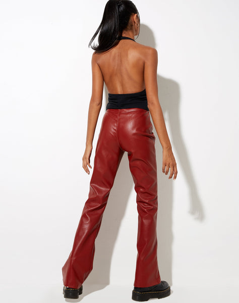 Image of Zoven Flare Trouser in Pu Red