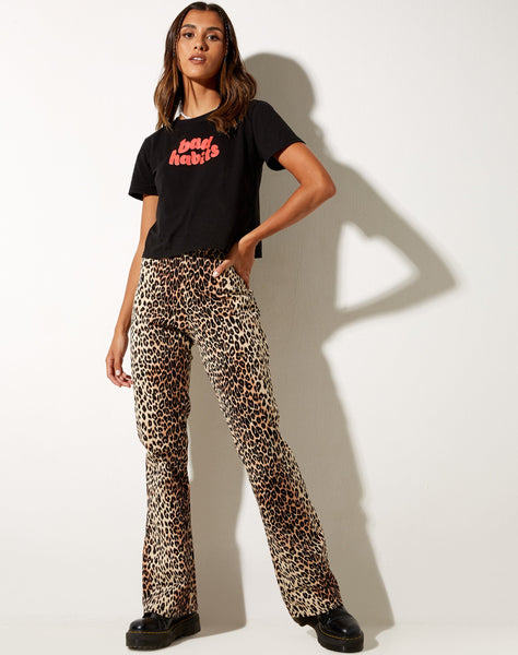 Image of Zoven Flare Trouser in True Leopard