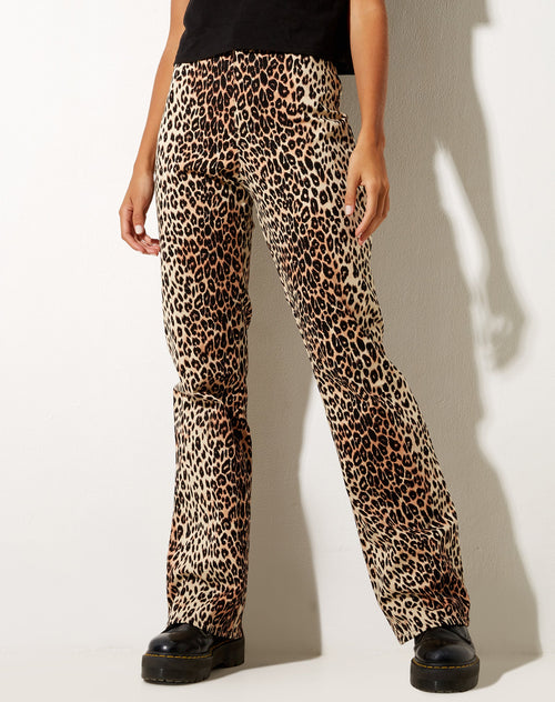 Image of Zoven Flare Trouser in True Leopard