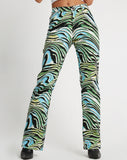 image of Zoven Flare Trouser in Warped Zebra Blue