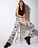 Image of Zoven Flare Trouser in Mini Cow Black and White