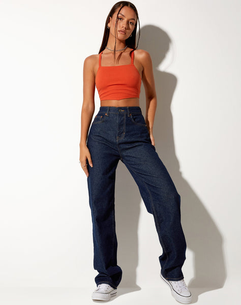 Image of Nara Crop Top in Rib Tangerine