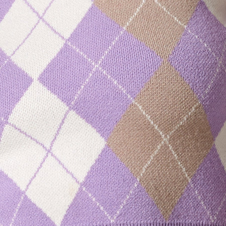 Zuki Jumper in Argyle Lilac Cream and Tan