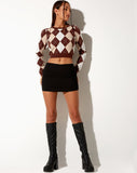 Image of Zuki Jumper in Knit Argyle Tan