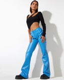 image of Zyanna Flare Trouser in PU Azure Blue