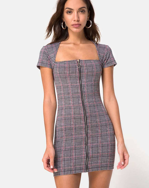 Zileah Shift Dress in Charles Check Blush