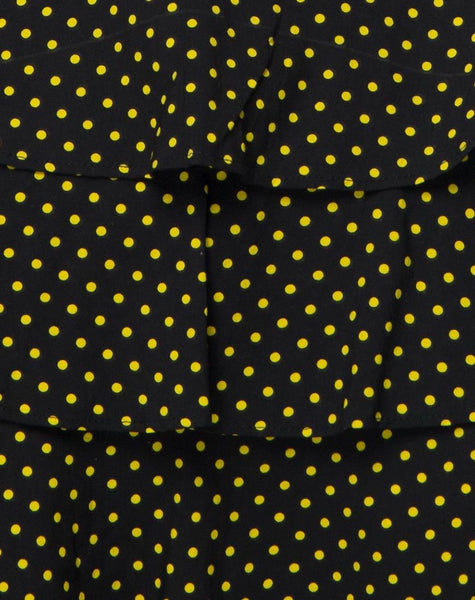 Casseyette Skirt in Yellow and Black Polka Dot