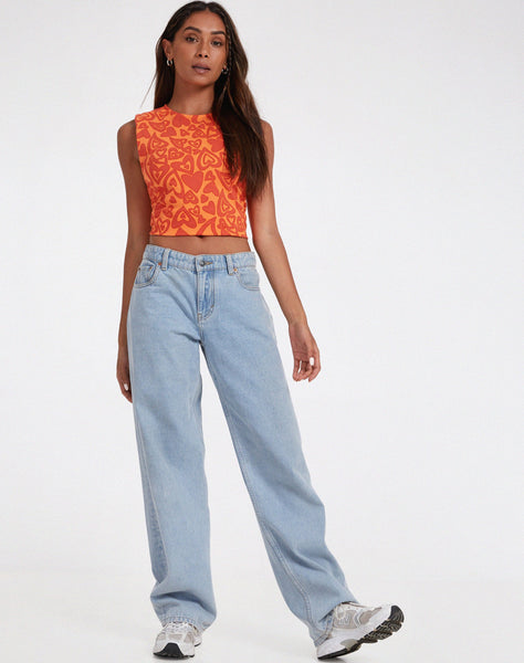 image of Baruna Top in Retro Heart Orange