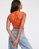 image of Baruna Top in Retro Heart Orange