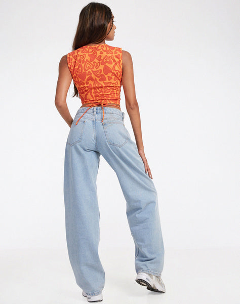 image of Baruna Top in Retro Heart Orange